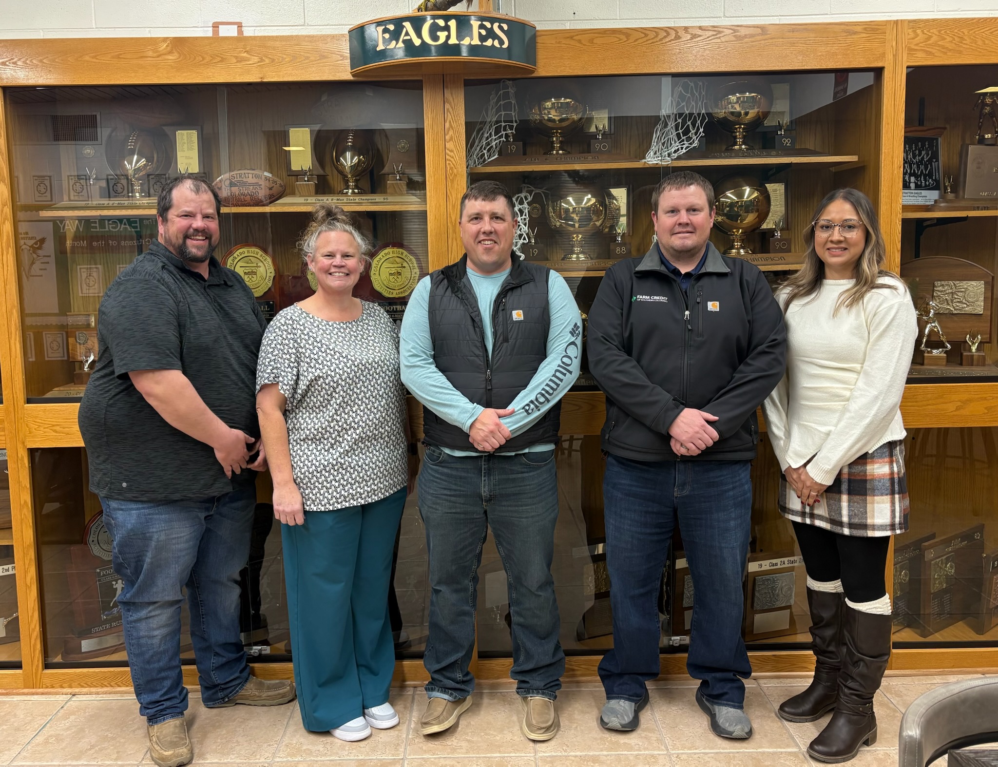 Stratton School Board Members Darren Hornung, Stacey Brown, Matt May, Phillip Jostes, and Christina Stephens